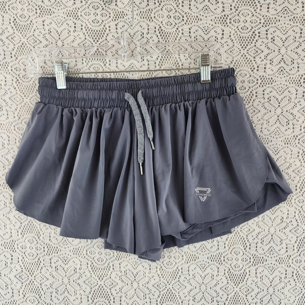 Women's Athletic Shorts with Drawstring — Gray